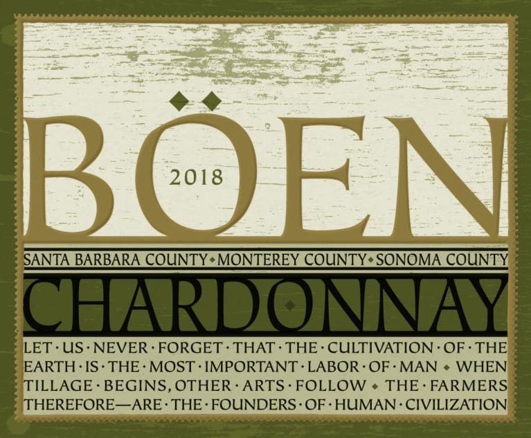 Boen Chardonnay 2018 Front Label