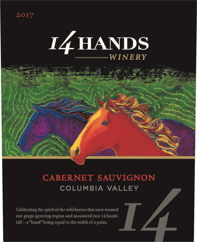 14 Hands Cabernet Sauvignon 2017 Front Label