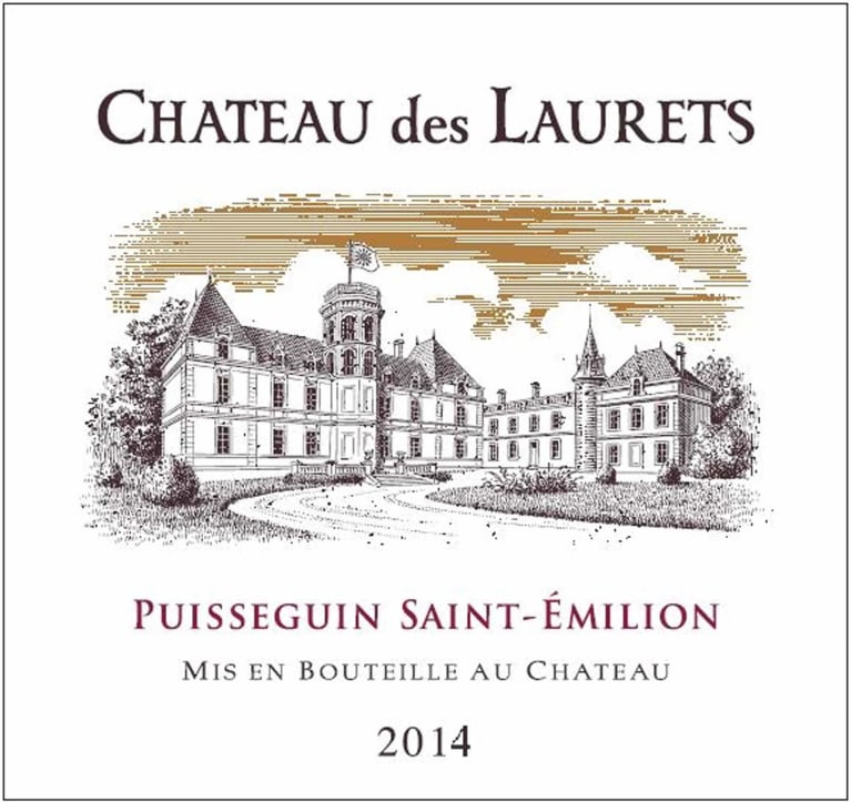 Chateau des Laurets Puisseguin Saint-Emilion 2014 Front Label