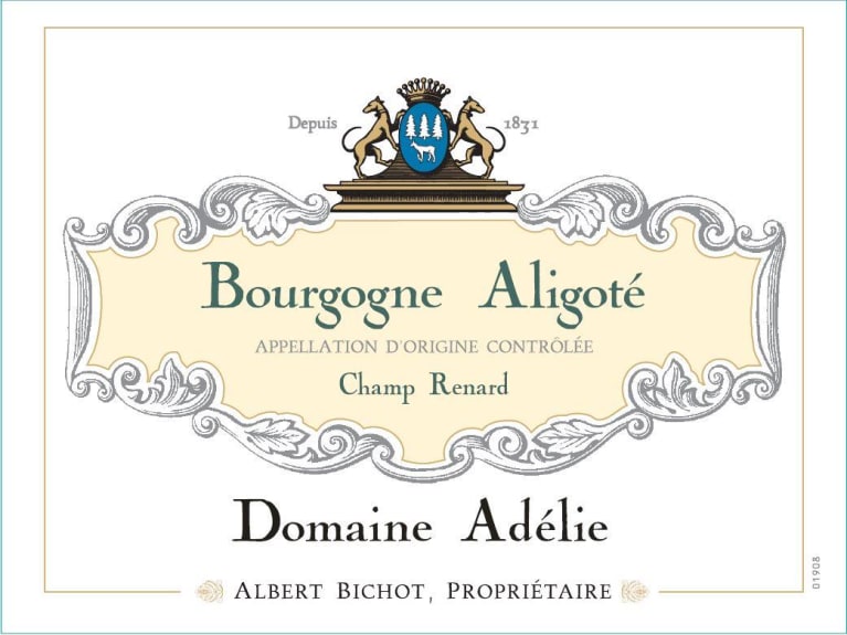 Albert Bichot Bourgogne Aligote Champ Renard Domaine Adelie 2019 Front Label