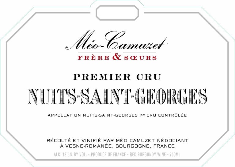 Meo-Camuzet Freres & Soeurs Nuits-Saint-Georges Premier Cru 2020  Front Label