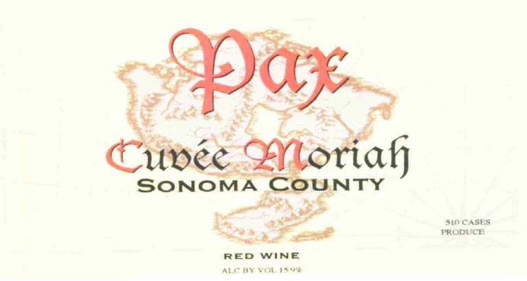 Pax Cuvee Moriah Syrah 2007 Front Label