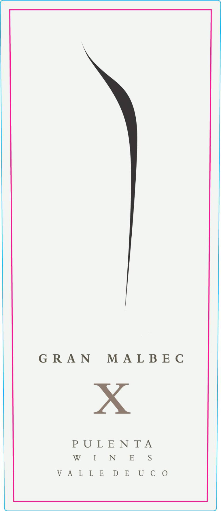 Pulenta X Gran Malbec 2016 Front Label