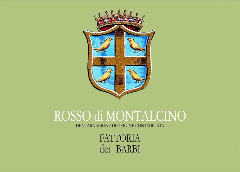 Fattoria dei Barbi Rosso di Montalcino 2016 Front Label