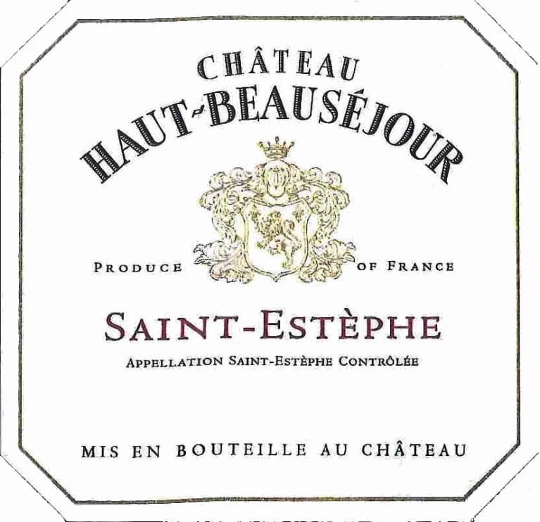 Flat front label of wine