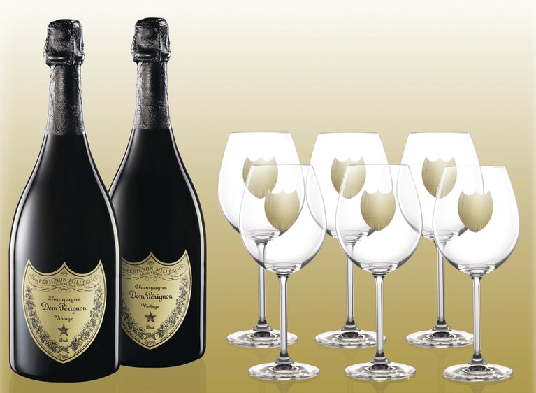 Dom Perignon Limited Edition 2 Bottles plus Six Glass Set 2009