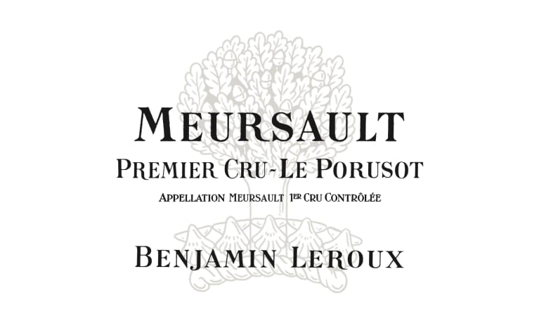 Benjamin Leroux Meursault Le Porusot Premier Cru 2018 Front Label