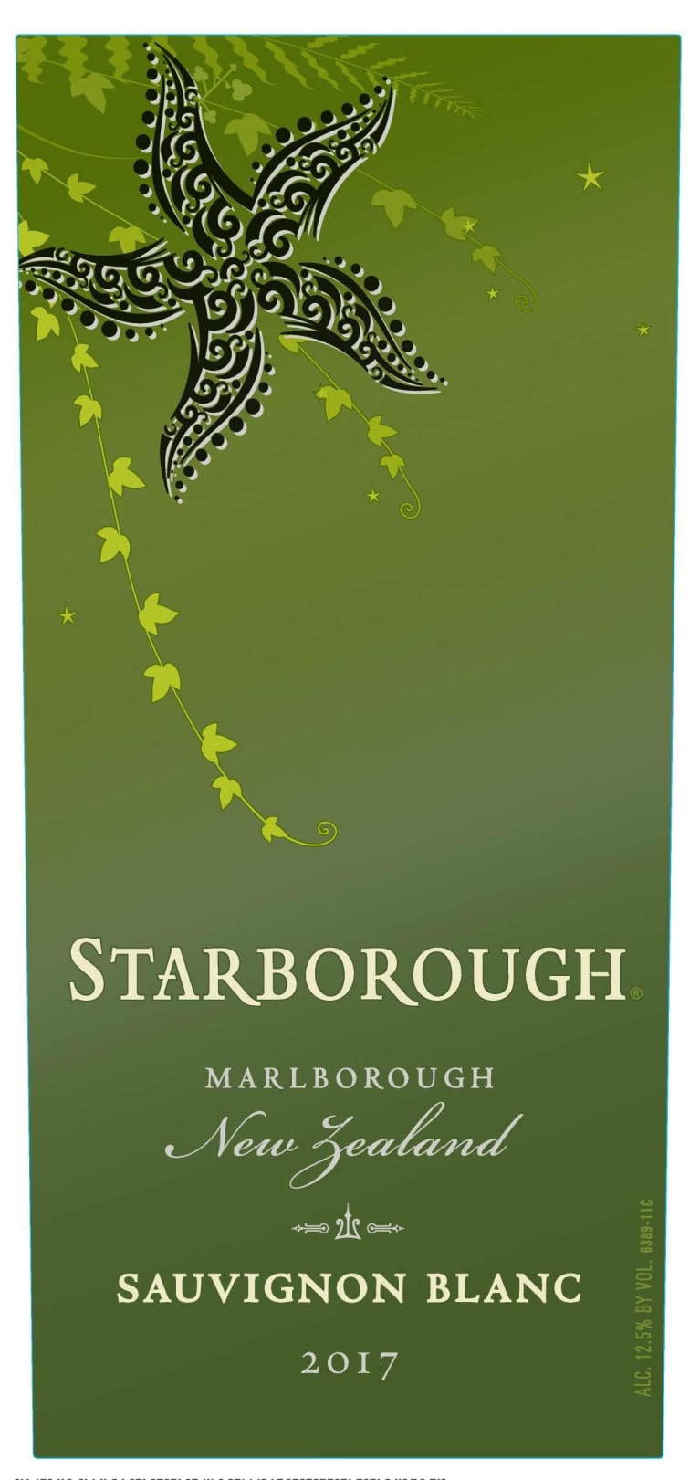 Flat front label of wine