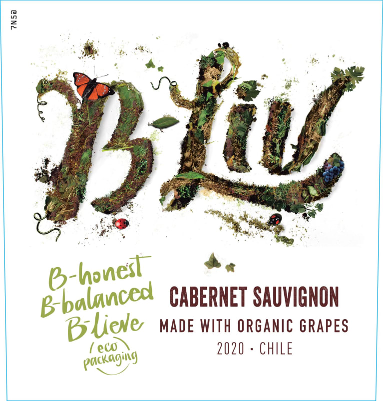 B-Liv Organic Cabernet Sauvignon 2020 Front Label