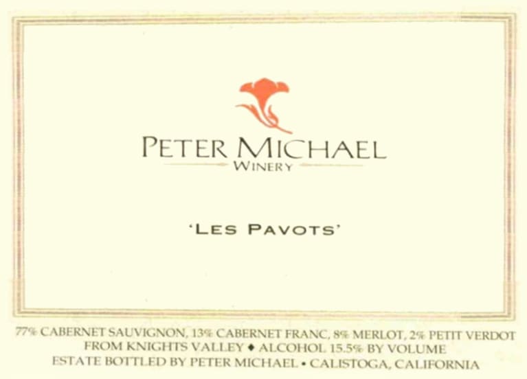 Peter Michael Les Pavots (torn back label) 2008 Front Label