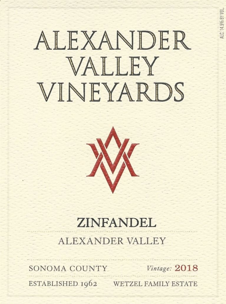 Alexander Valley Vineyards Zinfandel 2018