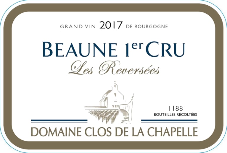 Domaine Clos de la Chapelle Beaune Les Reversees Premier Cru Blanc 2017 Front Label