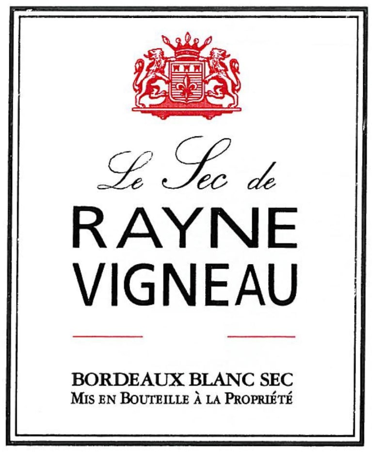 Chateau Rayne Vigneau Le Sec de Rayne Vigneau 2018 Front Label