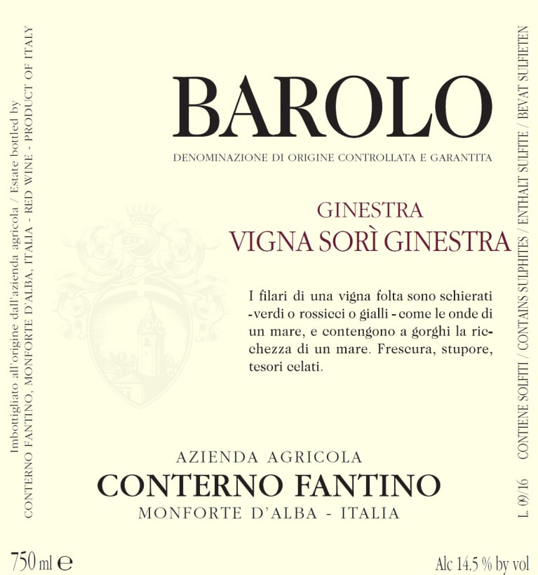 Conterno Fantino Barolo Sori Ginestra 2015 Front Label