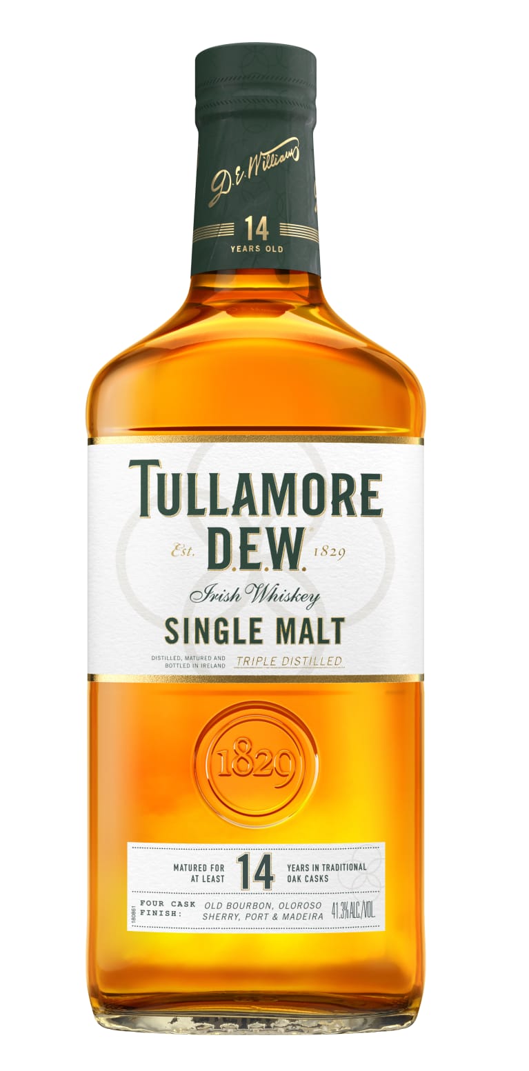 Tullamore Dew 14 Year Old Single Malt Irish Whiskey Front Bottle Shot