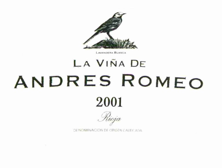 Benjamin Romeo La Vina de Andres Romeo 2001 Front Label