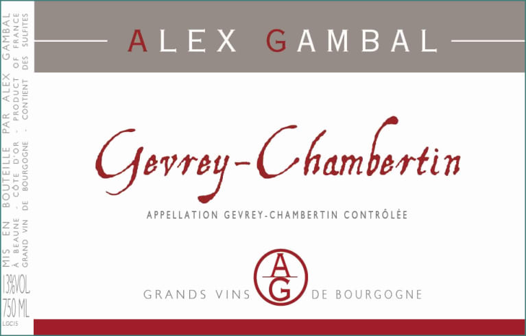 Alex Gambal Gevrey-Chambertin 2017 Front Label