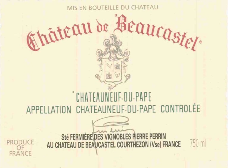 Chateau de Beaucastel Chateauneuf-du-Pape 1997 Front Label
