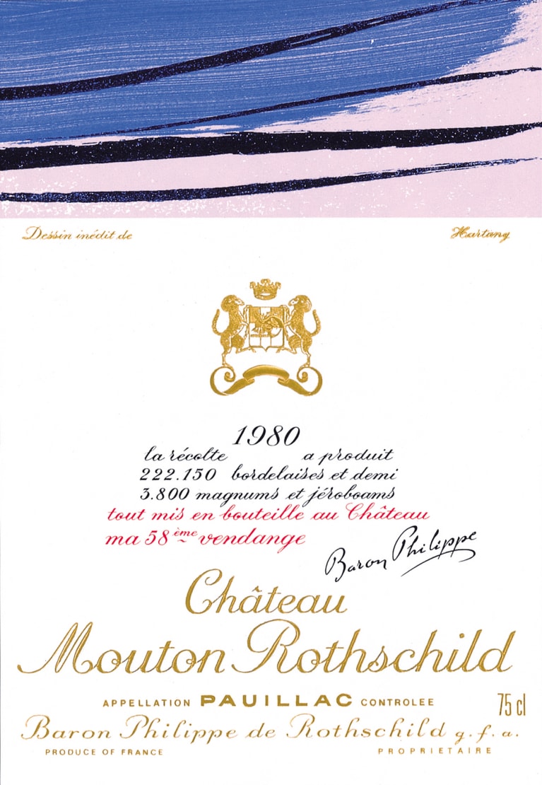 Chateau Mouton Rothschild 1980 Front Label