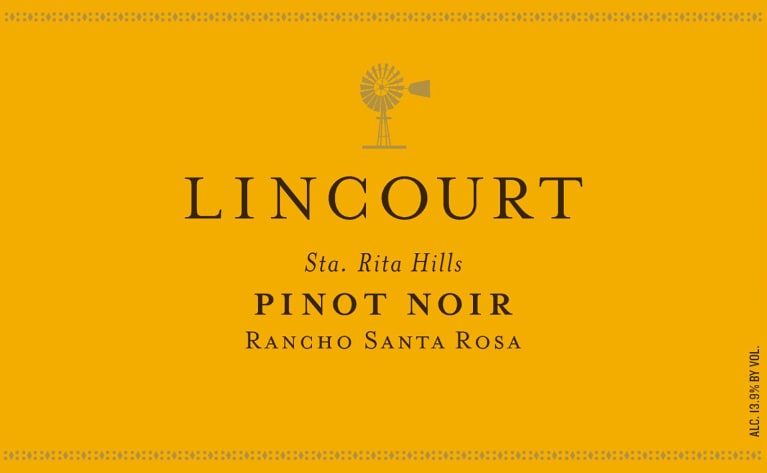 Lincourt Rancho Santa Rosa Pinot Noir 2018 Front Label
