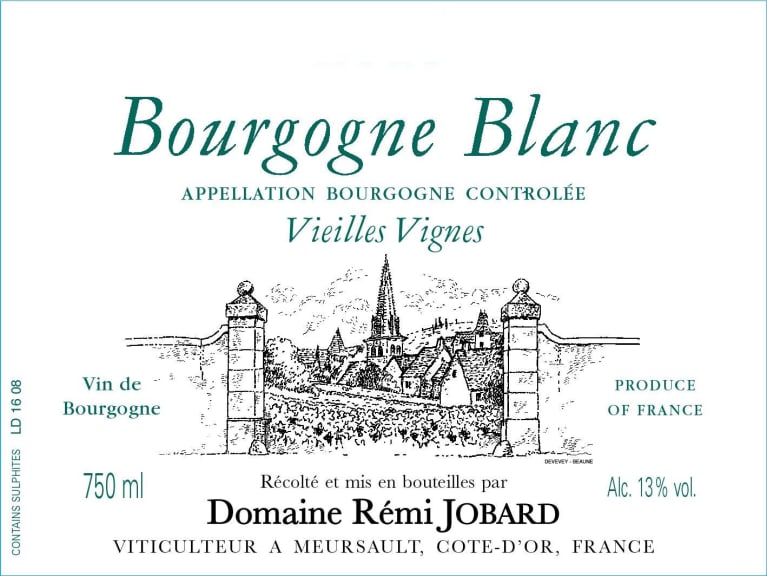 Domaine Remi Jobard Bourgogne Cote d'Or Blanc Vieilles Vignes 2017 Front Label