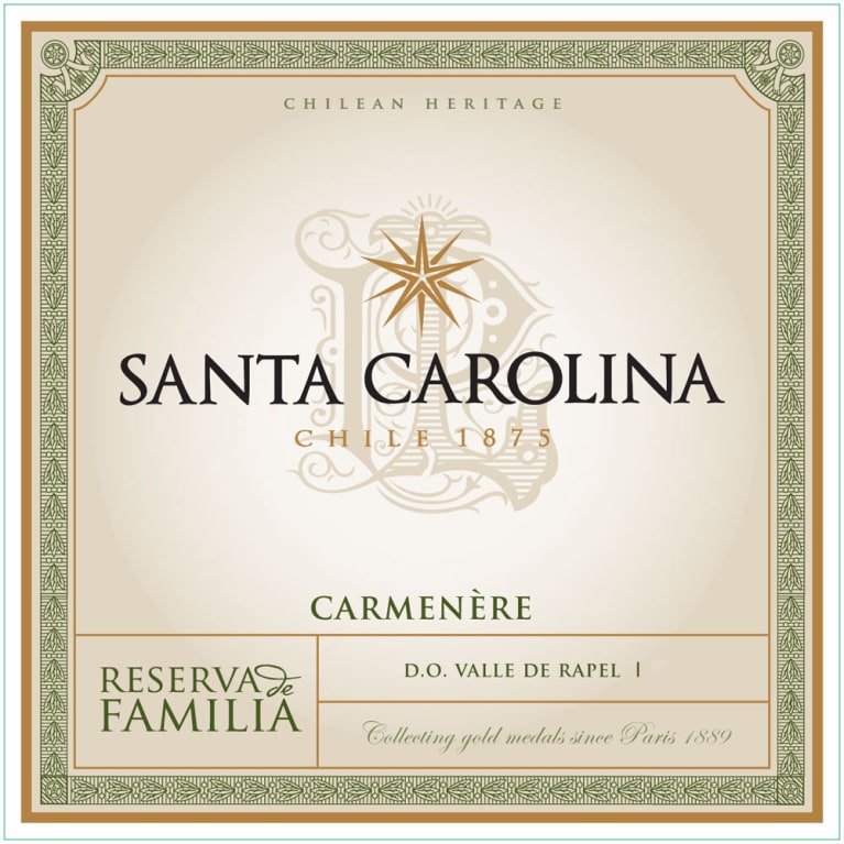 Santa Carolina Reserva de Familia Carmenere 2016 Front Label