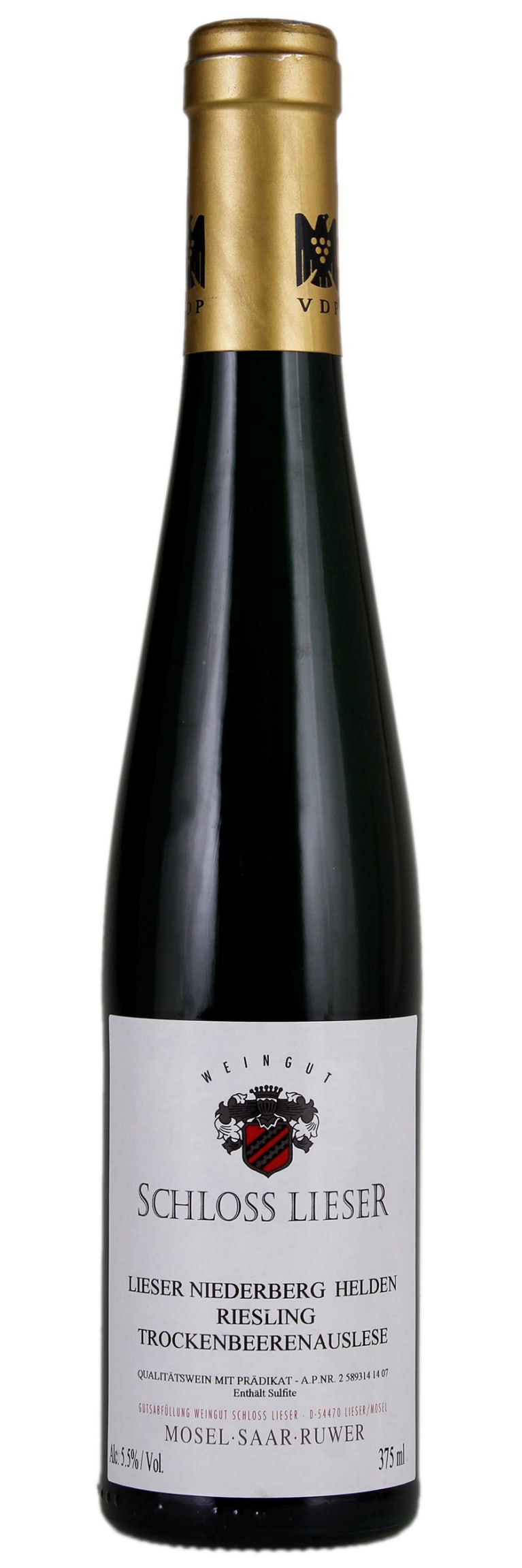 Schloss Lieser Niederberg Helden TBA (375ML half-bottle) 2001 Front Bottle Shot