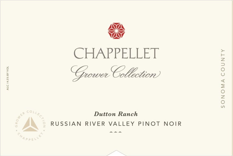 Chappellet Grower Collection Dutton Ranch Pinot Noir 2019 Front Label