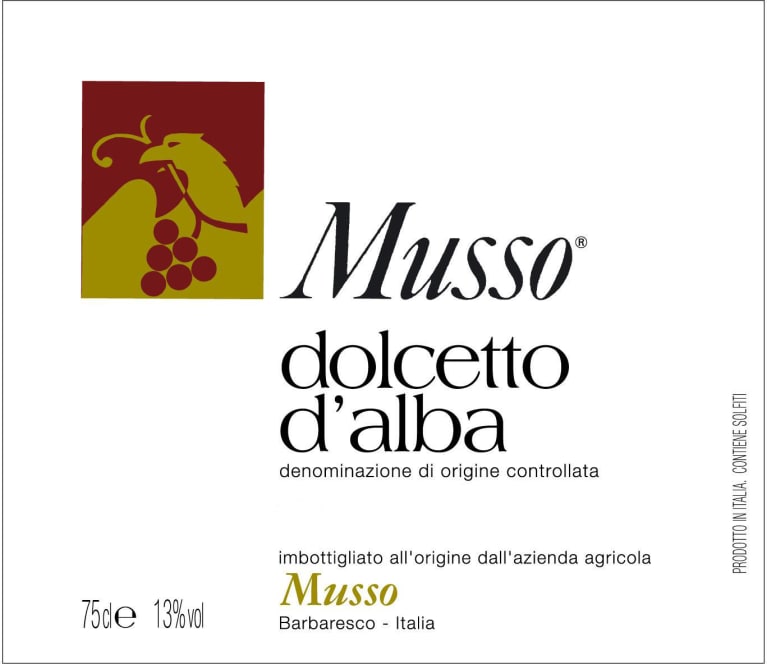 Musso Dolcetto d'Alba 2020 Front Label