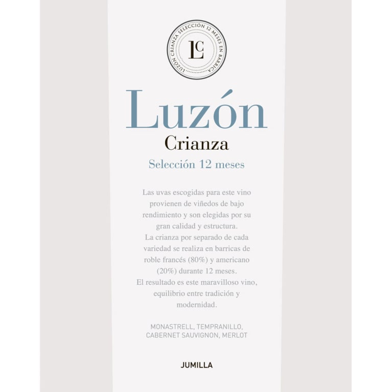 Bodegas Luzon Crianza Seleccion 12 2015 Front Label