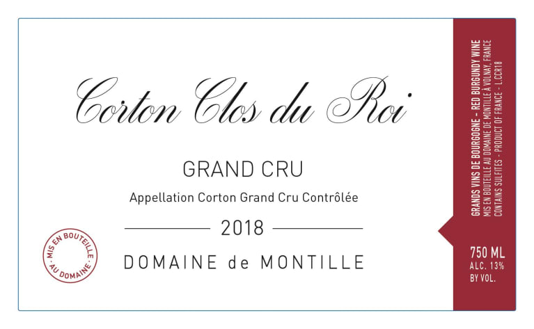 Domaine de Montille Corton Clos du Roi Grand Cru 2018 | Wine.com