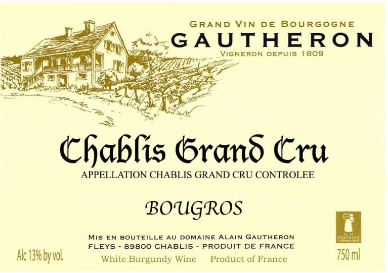 Alain Gautheron Chablis Bougros Grand Cru 2019 Front Label