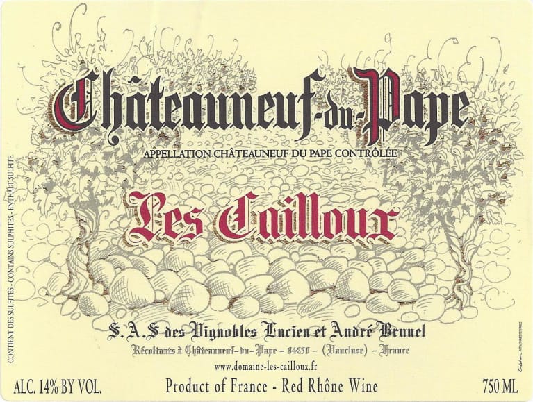Andre Brunel Chateauneuf-du-Pape Les Cailloux 2014 Front Label