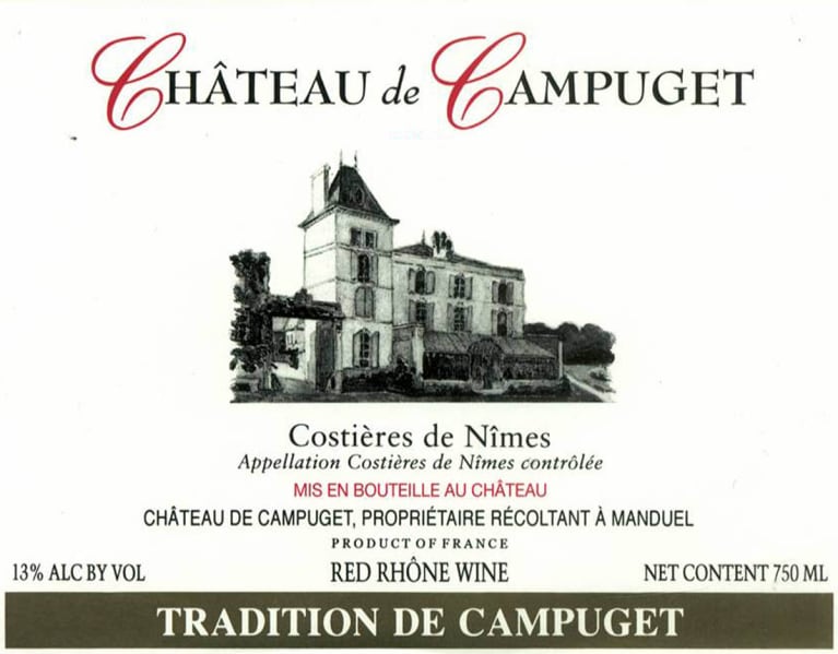 Chateau de Campuget Tradition Red Blend 2016 Front Label