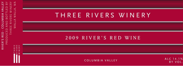 Flat front label of wine