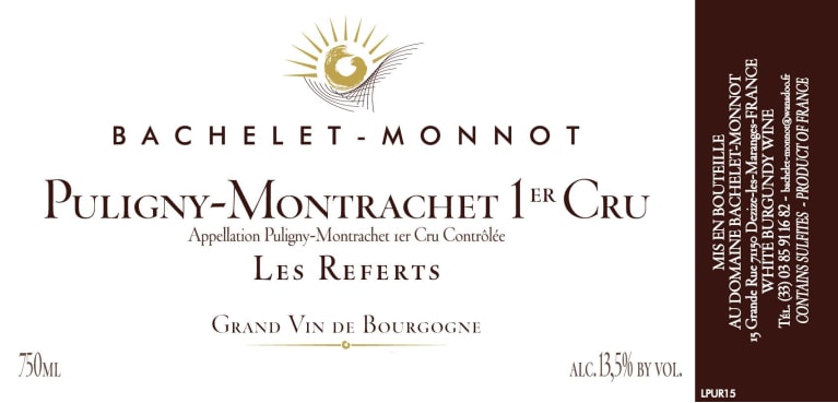 Domaine Bachelet-Monnot Puligny-Montrachet Les Referts Premier Cru 2018 Front Label