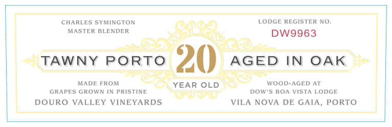 Dow's 20 Year Old Tawny Port Front Label